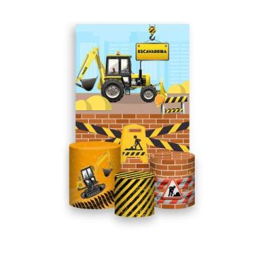Imagem de Painel De Festa Vertical 1,50 x 2,20 + Trio De Capas Cilindro - Constr