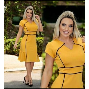 Imagem de Vestido Midi Plus Size Viés Moda Evangélica Feminina - Miss FLOWER, Mo