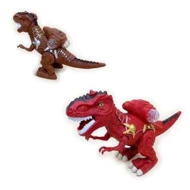 Imagem de Dinossauro T-Rex Grande com Projetor de Luz e Fumaça: Anda e Emite Ovo