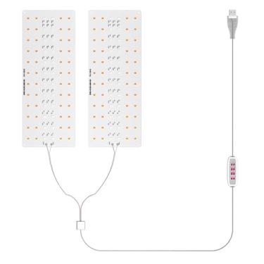 Imagem de A Planta de Espectro Completo Cresce A Luz, Ampla Cobertura Brilho Ajustável 8H 12H 16H Tempo Sob Lâmpada de Crescimento do Gabinete para Estufas (USB 5V) (cabeça dupla)