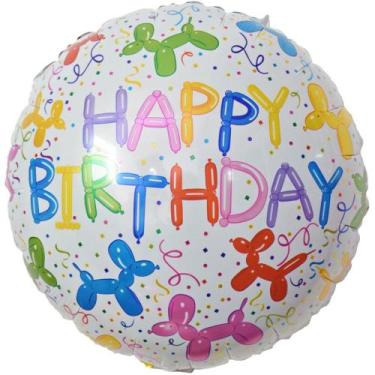 Imagem de Balão Metalizado Redondo Estamp. Happy Birt45Cm - GNA