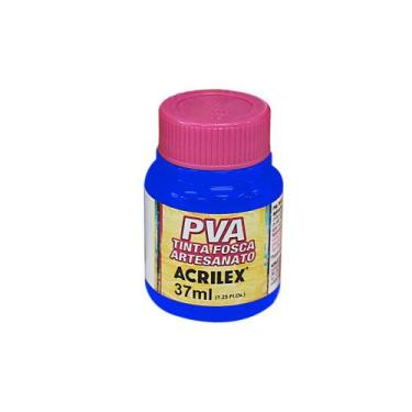Imagem de Tinta Pva Fosca Acrilex 37ml para Artesanato Cores Diversas, Azul Ultr