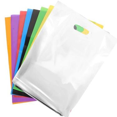 Imagem de Kit 100 Un Sacolas Plásticas Boca Palhaço 30x40 Alça Vazada - ONYONSTO