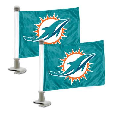 Imagem de FANMATS 61871 Miami Dolphins Ambassador Car Flags – Pacote com 2 mini bandeiras automotivas, 10 x 15 cm, perfeitas para capô ou porta-malas