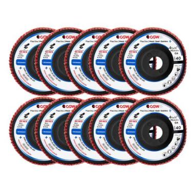 Imagem de Kit 10 Cgw Disco Flap Nylon 115 X 22.23 GR40 T-27 ECO BLACK