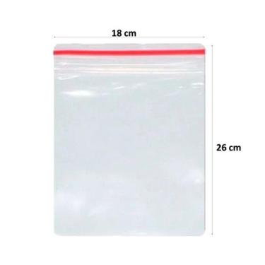 Imagem de Saco Transparente Plástico Fecho Zip 18x26 500 Unidades. - FS&IM