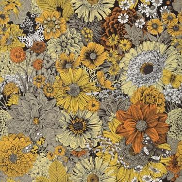 Imagem de WENMER Papel de parede floral Peel and Stick 45 cm x 1,498 cm Papel de parede floral boho amarelo laranja papel de contato vintage margarida/dália/gérbera papel de parede autoadesivo texturizado para