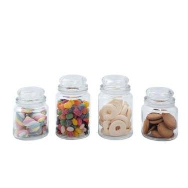 Imagem de Kit 4 potes de vidro com tampa herméticos redondos 500ml e 800ml - Moz