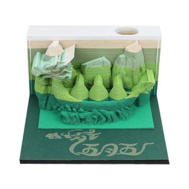 Imagem de Calendário 3D 2025, barco dragão criativo calendário de mesa, bloco de notas de arte 3D, bloco de notas faça você mesmo, escultura em papel, para presente de decoração de escritório em casa (01)