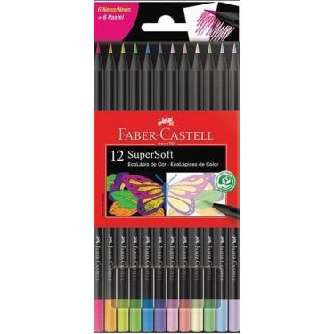 Imagem de EcoLápis de Cor Supersoft 6 Neon  6 Pastel, Faber-Castell, 120712SOFTN