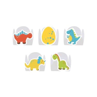 Imagem de 100 Forminha para Doce modelo petala personalizada com Aplique - Dinos