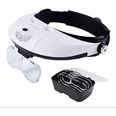 Imagem de Super Lupa De Cabeça Com Led Profissional 2leds +5 Lentes - oem