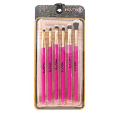 Imagem de Kit de Pincéis Para Maquiagem Meilys Rosa C/6 - MEILY'S