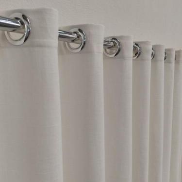 Imagem de Cortina Luxo Voil Gaze Linho Forro Sala Porta Janela Para Varão 3,00x2