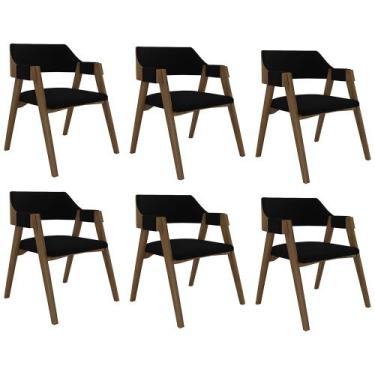 Imagem de Kit 6 Cadeiras Sala de Jantar e Jogos Carteados Madeira Maciça Poker V