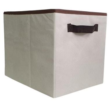 Imagem de Caixa organizadora grande bege Cesto Tipo Gaveta Dobrável Para Brinque