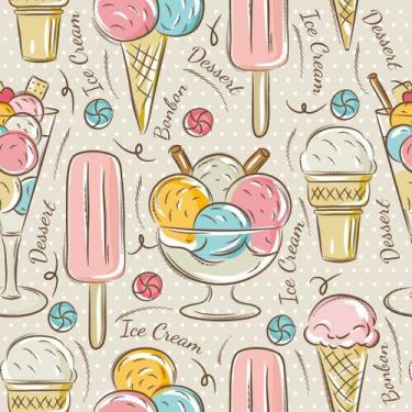 Imagem de Papel de Parede Temático Tipos de Sorvetes -2,00m x 0.50cm - DEKAL DEC