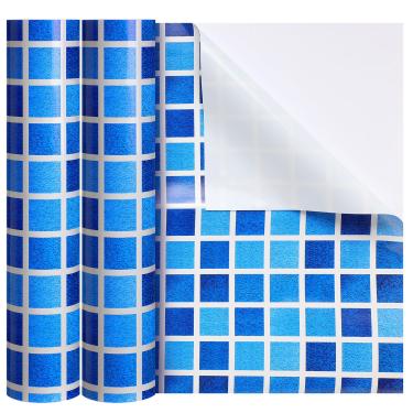 Imagem de Nuanchu Patch de vinil para revestimento de piscina autoadesivo de reparo de PVC para piscinas, barco inflável (xadrez, 30 x 203 cm)