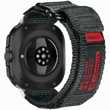 Imagem de Compatível com Samsung Galaxy Watch Ultra de 47 mm, pulseira esportiva de nylon super resistente, argola militar e pulseira esportiva de nylon larga para Galaxy Watch Ultra 47 (2024)