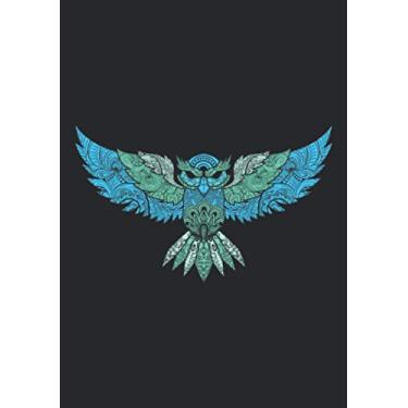 Imagem de Notizbuch A5 kariert mit Softcover Design: Eule Mandala Wappen Vogel Kunst Gaming Geschenk: 120 karierte DIN A5 Seiten