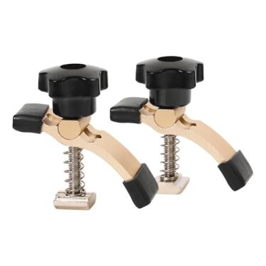 Imagem de Ioensy 2Pcs T Track Clamps, Grampos de fixação Grampos de fixação Grampos de placa de prensa arqueada para máquina de roteador, fresagem, espessura 45 mm