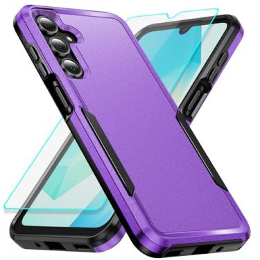 Imagem de Capa para Samsung Galaxy A16 com proteção de tela: Capa protetora resistente à prova de choque e à prova de arranhões para Samsung Samsumg Galaxy A16 5G -Roxo