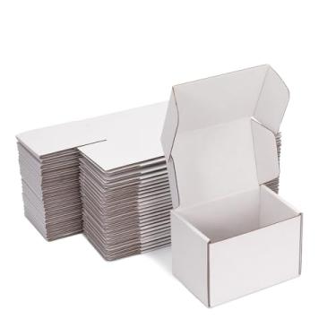 Imagem de DUZCLI Conjunto de 25 Caixas Pequenas de Remessa 6X4X4- Caixas de Papelão Pequenas Brancas para Embalagem de Pequenas Empresas, Caixas Pequenas para Remessa, Caixas de Correio e Pe (6X4X4 Polegadas)