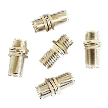 Imagem de 10 peças uhf fêmea so-239 m16 anteparo de porca para so239 jack adaptador de conector de montagem em painel