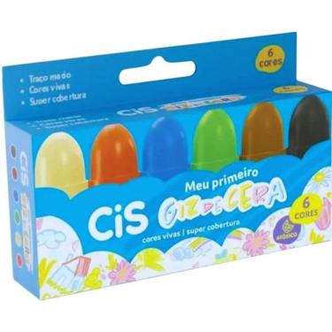 Imagem de Gizão de Cera Escolar Meu Primeiro Giz de Cera 6 Cores Cis 5.8004