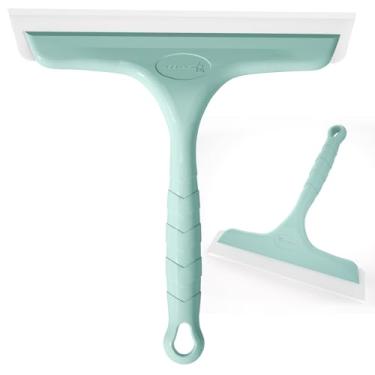 Imagem de LTLUTU Rodo de silicone azul lago, rodo para porta de vidro do chuveiro, alça ergonômica, adequado para portas de chuveiro, bancadas de cozinha, vidro de janela, vidro automotivo, espelhos, azulejos e