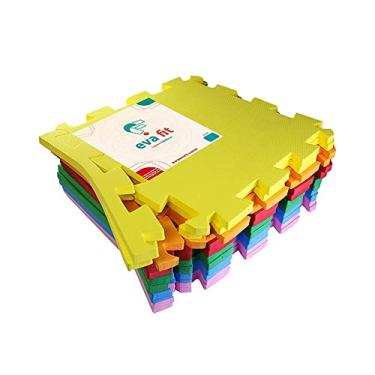 Imagem de Kit 10 Tapete Tatame EVA Colorido 50x50x1cm 10mm