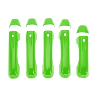 Imagem de TUCKBOLD Acabamento da tampa da maçaneta da porta para Jeep Wrangler JL JLU 2018-2021 durável | Tampa do puxador da porta traseira verde 1 conjunto