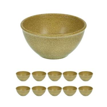 Imagem de 10UN TIGELA 300ml BOWL CUMBUCA VASILHA SOPA  MARROM CLARO - Evo