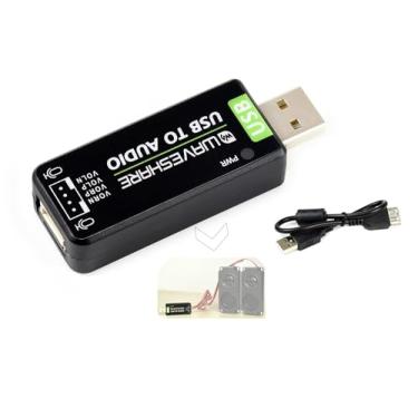 Imagem de Conversor de áudio externo com módulo de áudio USB compatível com Raspberry Pi/Jetson Nano, placa de som USB suporta gravação e reprodução, codec estéreo, microfone integrado e conector de