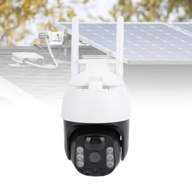 Imagem de Câmera Solar Vigilância de Segurança Sem Fio 1920 × 1080p a 320 Graus Externo para Construção de Fazenda
