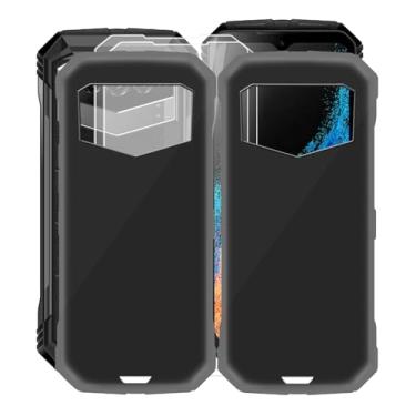 Imagem de KJYFOANI Capa para Doogee V Max Plus, com [2 películas protetoras de tela de vidro temperado], capa de proteção à prova de choque de silicone macio preta para Doogee V Max Plus (16,7 cm) - [2