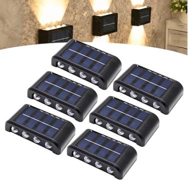 Imagem de Kit 6 Luminária Led Solar Arandela Parede Jardim 8 Leds 8s