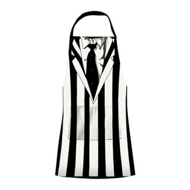 Imagem de NMR Avental de chef 100% algodão com bolsos da ICUP Beetlejuice - Tamanho único