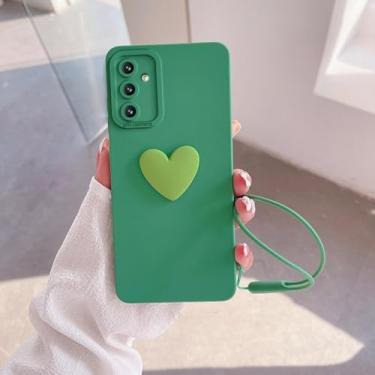 Imagem de HPQWN Para S24 Ultra Love Heart Silicone Case Lanyard Wrist Strap Cover (Para S24 Ultra/AXSS Verde)
