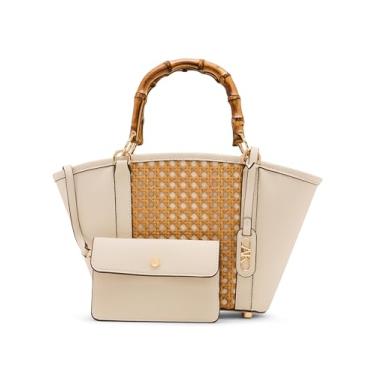 Imagem de Anne Klein Bolsa feminina de bambu com alça removível, natural/pergaminho, Pergaminho, Small
