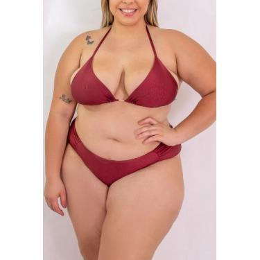 Imagem de Biquini plus size top cortininha calcinha asa delta - LALI BEACHWEAR, 