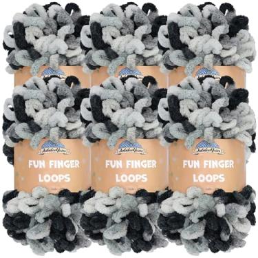 Imagem de JubileeYarn Fio divertido para dedos - poliéster jumbo - 100 g/novelo - Nemesis - 6 novelos