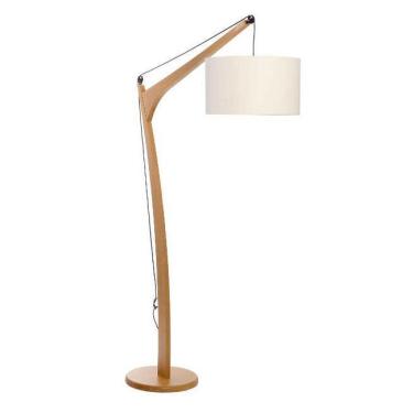 Imagem de Luminária de Chão Abajur Piso 190cm em Madeira Castanho Madelustre