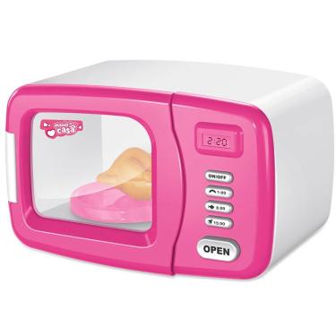 Imagem de Brinquedo Micro-ondas Giratório Com Luz Microondas Rosa Premium