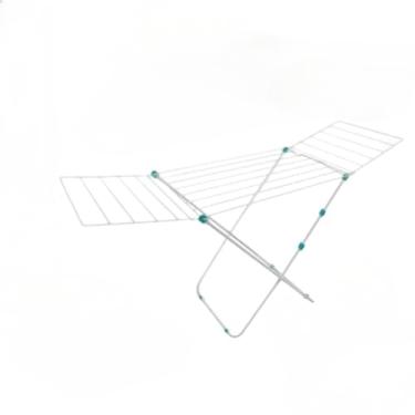 Imagem de Varal De Chão INOX Reforçado Com Abas Retrátil(COM ABAS BRANCO)