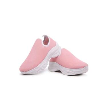 Imagem de Tênis Meia Feminino Casual Ortopédico Leve e Confortável e Calce Fácil