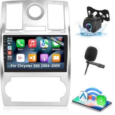 Imagem de EKAT Chrysler 300 2004-2009 [2 + 64G] Estéreo para carro Android com carplay sem fio e Android Auto – Rádio com tela sensível ao toque de 22 cm com equalizador DSP, GPS, WiFi, FM RDS + câmera de