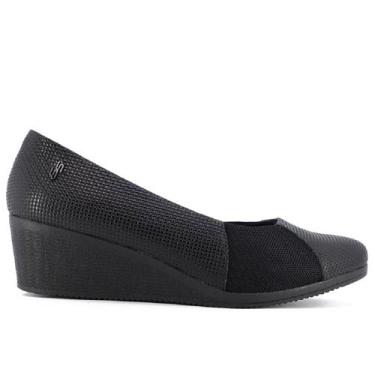 Imagem de Sapato Usaflex Anabela Tresse com Tecnologia para Joanetes, Preto, 36