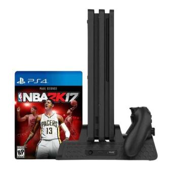 Imagem de Stand Ps4 Carregador De Joystick + Cooler + Suporte De Jogo - Dobe