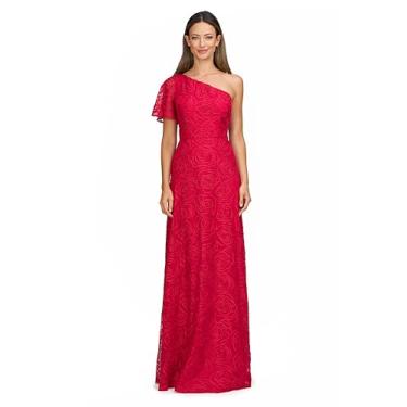 Imagem de JS Collections Vestido feminino Anastasia de um ombro só, Brilho magenta, 52